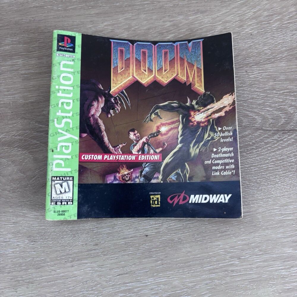 Sony PS1 DOOM Game Manual BOOKLET ONLY Greatest Hits Vintage Replacement